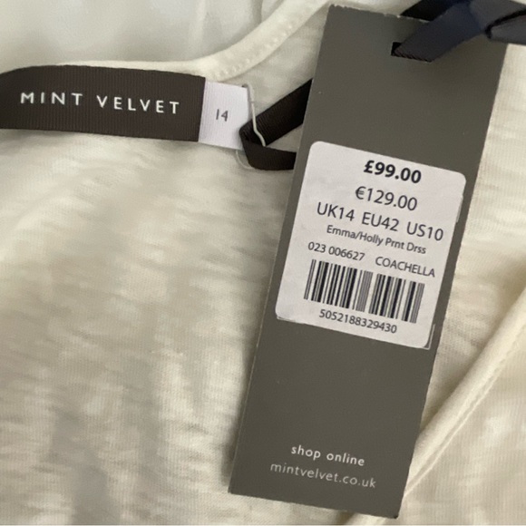 Mint Velvet ivory tank sheer dress NWT size US 10 - Picture 4 of 4